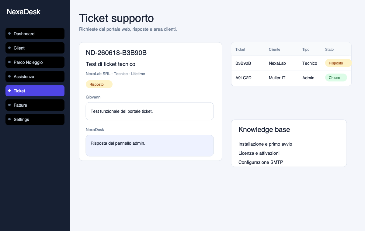 NexaDesk tickets